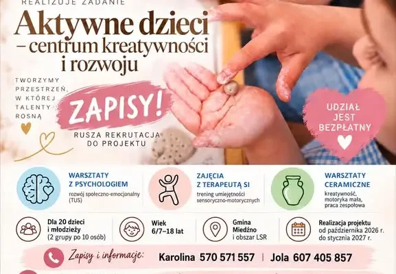 Ruszają zapisy do bezpłatnego projektu „Aktywne Dzieci” w gminie Miedźno