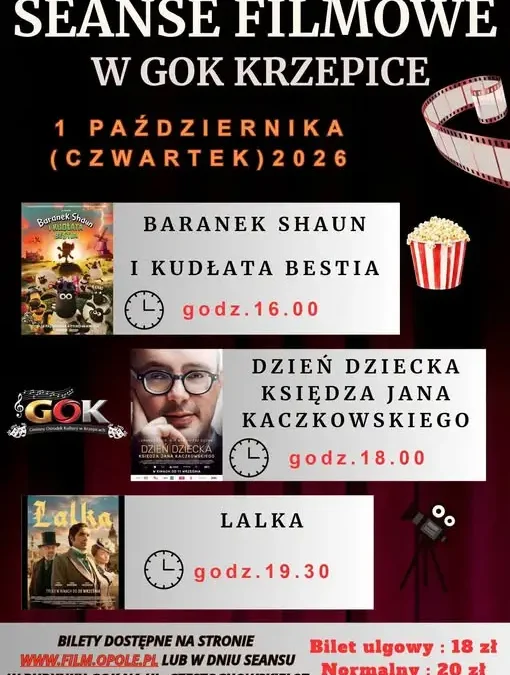 Krzepice: popołudniowe seanse filmowe w GOK już w czwartek