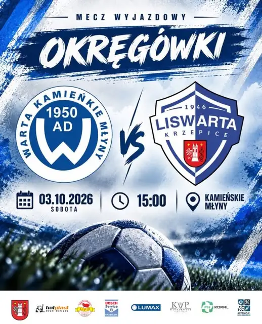LISWARTA II Krzepice zagra z WARTĄ Kamieńskie Młyny. Trudny wyjazd do wicelidera