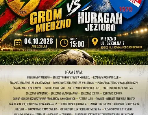 Grom Miedźno podejmuje Huragan Jezioro w VI kolejce Klasy B