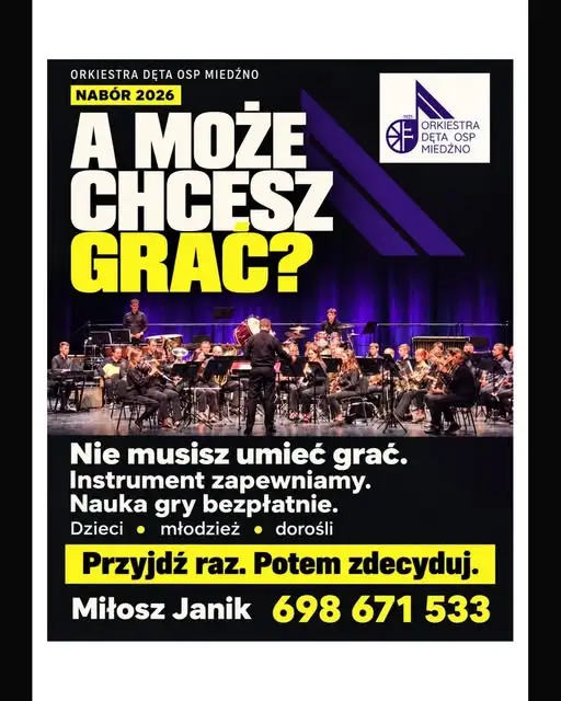 Orkiestra Dęta OSP Miedźno prowadzi nabór. Nauka gry jest bezpłatna
