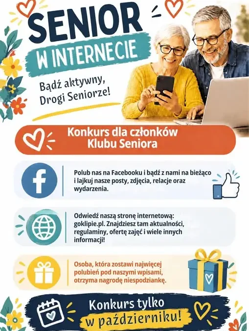 Konkurs dla seniorów z gminy Lipie – październik miesiącem aktywności w internecie