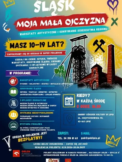 Bezpłatne warsztaty o Śląsku dla dzieci i młodzieży w Gminnym Ośrodku Kultury w Lipiu