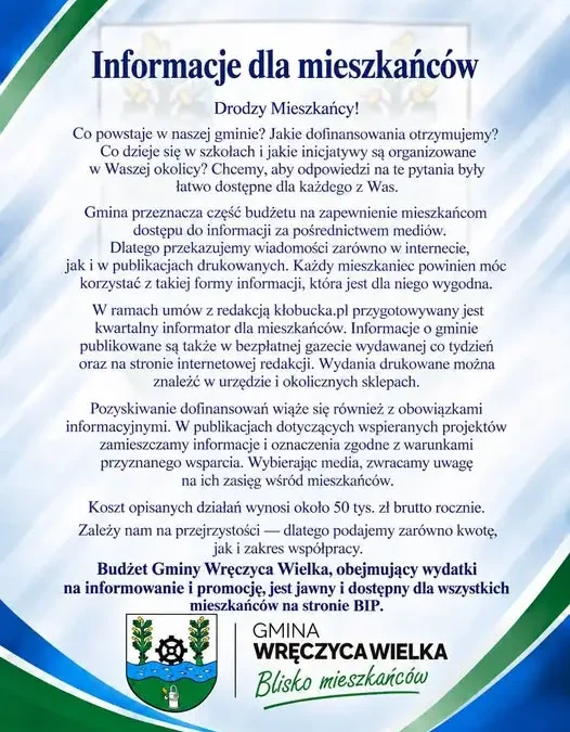 Gmina Wręczyca Wielka stawia na komunikację z mieszkańcami – ile to kosztuje?