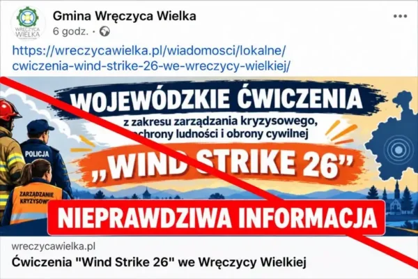Gmina Wręczyca Wielka dementuje: ćwiczenia „Wind Strike 26” u nas się nie odbędą
