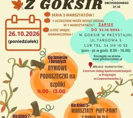 Dzień Dyni w Przystajni – warsztaty dla seniorów, dzieci i maluchów