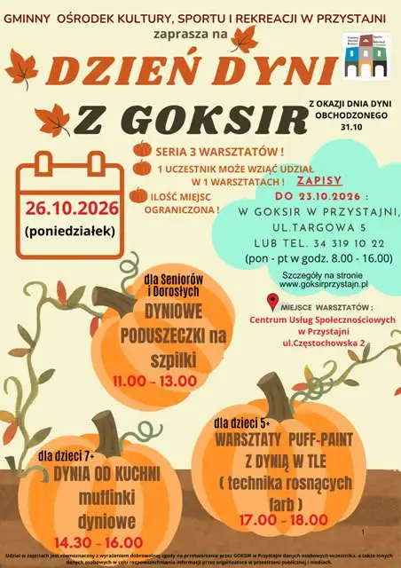 Dzień Dyni w Przystajni – warsztaty dla seniorów, dzieci i maluchów