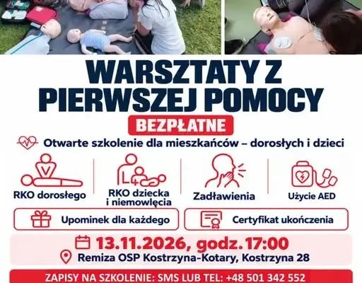 Bezpłatne warsztaty pierwszej pomocy w Gminie Panki – zapisy trwają