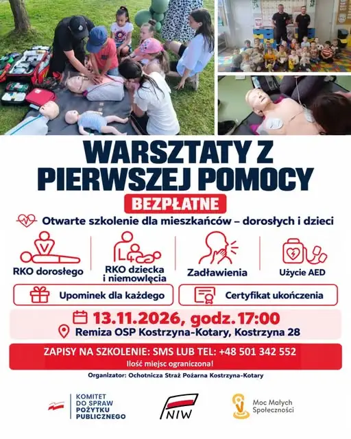 Bezpłatne warsztaty pierwszej pomocy w Gminie Panki – zapisy trwają