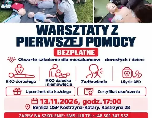 Bezpłatne warsztaty pierwszej pomocy w gminie Panki – zapisy trwają