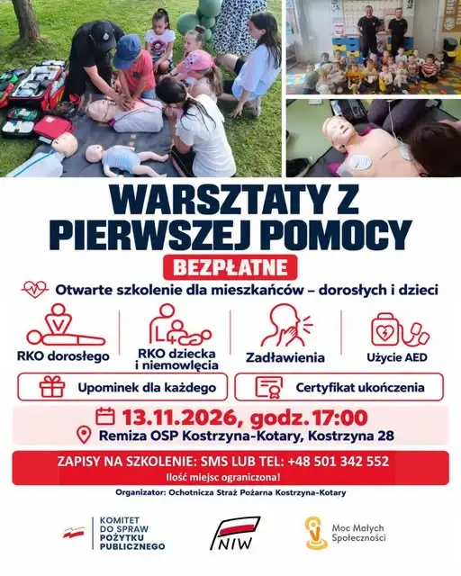 Bezpłatne warsztaty pierwszej pomocy w gminie Panki – zapisy trwają