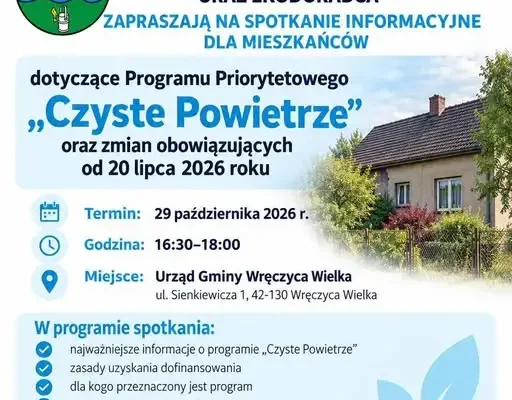 Spotkanie o „Czystym Powietrzu” w gminie Wręczyca Wielka – 29 października