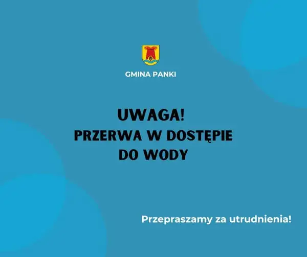 Przerwa w dostawie wody w gminie Panki – 29 października