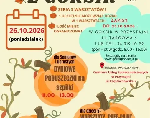 Dzień Dyni w Przystajni – jutro warsztaty dla seniorów, dzieci i maluszków