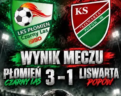 Płomień Czarny Las pokonuje Liswartę Popów 3:1. Druga porażka z rzędu