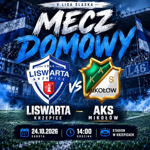 Liswarta Krzepice zagra z AKS Mikołów w V Lidze Śląskiej