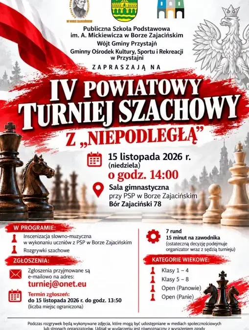 Turniej szachowy w Borze Zajacińskim – zapisy do 15 listopada